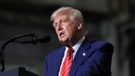 Donald Trump speaks on a visit to US Steel Corporation–Irvin Works in West Mifflin, Pennsylvania, 30/05/25. Pic: Reuters