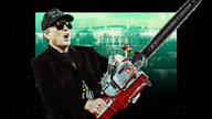 Elon Musk wields a chainsaw