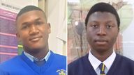 Emmanuel Familola and Matt Sibanda. Pic: Scoil Mhuire Buncrana / Crana College