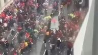 People surrounded the car 