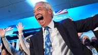 Nigel Farage on the campaign trail on Wednesday. Pic: PA