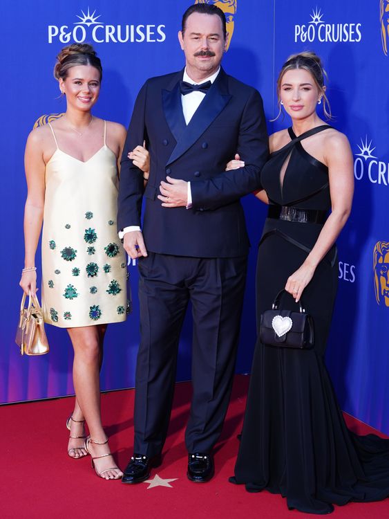 L-R: Danny Dyer (centre) and daughters Sunnie Jo (left) and Dani at the BAFTA TV Awards 2025