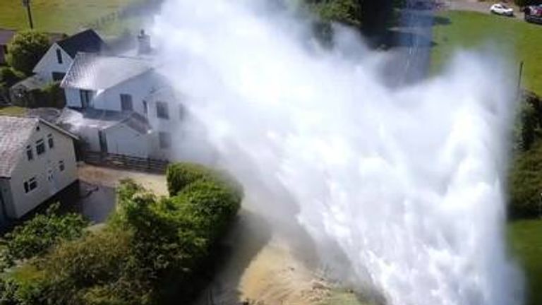 Gallons of water covers houses after pipe burst in Gloucester