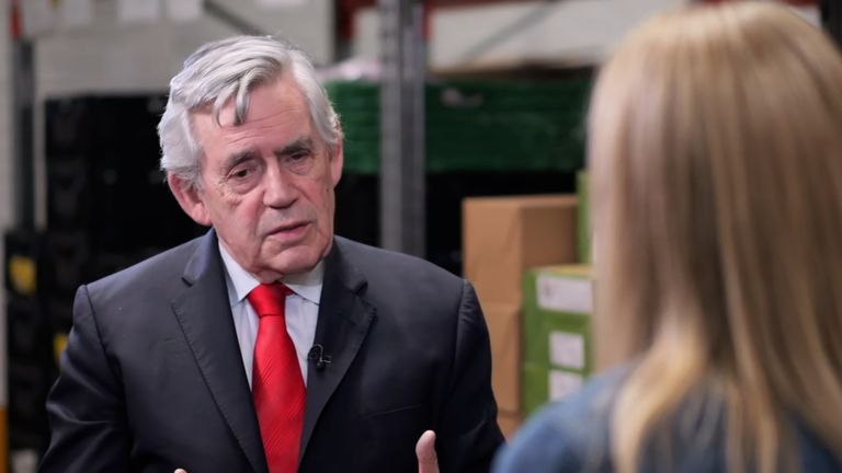 Gordon Brown questioned by Sky News