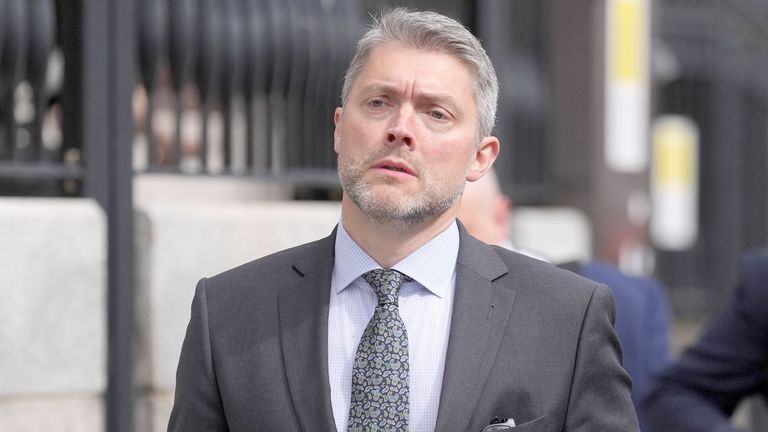 Director of BBC Northern Ireland, Adam Smyth, outside the High Court in Dublin.
Pic: PA