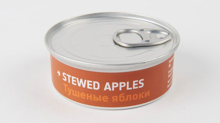 Stewed apples made in collaboration with Heston Blumenthal for Tim Peake's trip to the International Space Station. File pic: UK Space Agency/European Space Agency