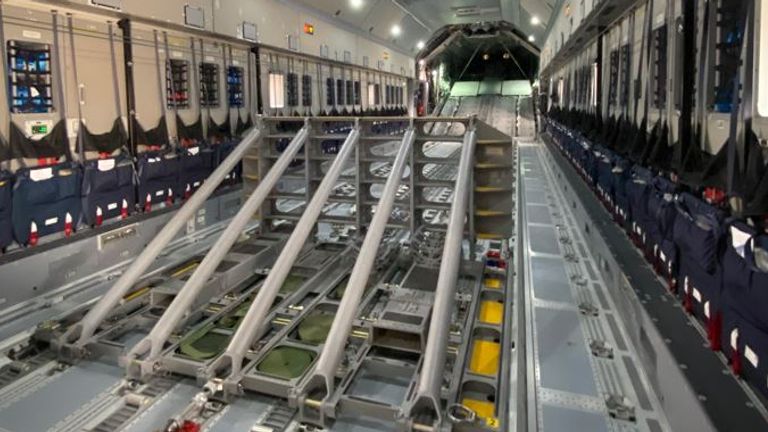 The inside of the plane is huge