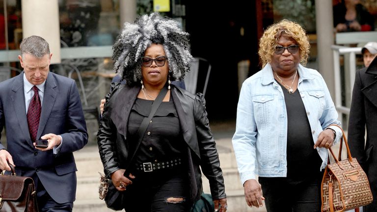 Bertrice Pompe and Bernadette Dugasse following a court injunction that temporarily blocked the UK from concluding Chagos Islands deal with Mauritius.
Pic: Reuters