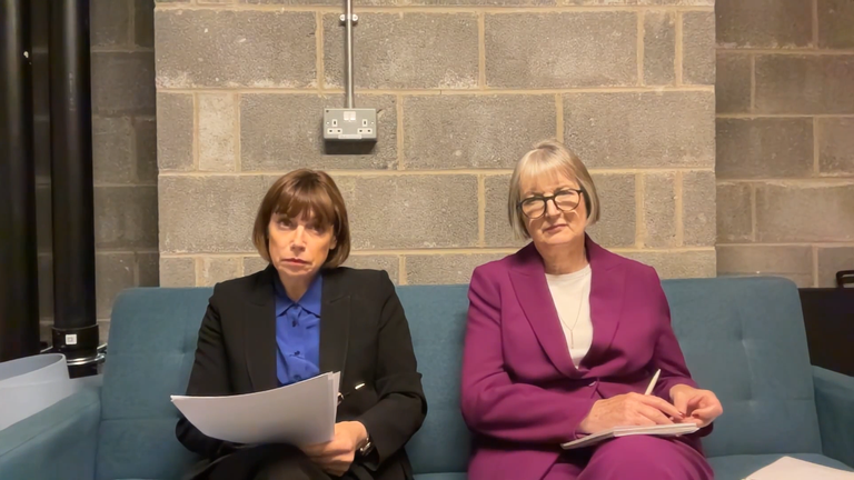 Harriet Harman (R) told Beth Rigby she thought Sir Keir Starmer's reaction to Liz Saville Roberts was not the way to go