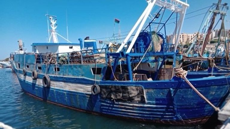 Boat picture from the phone of people smuggler Ahmed Ramadan Mohamad Ebid Pic: NCA 
provided to TV who are covering this case 