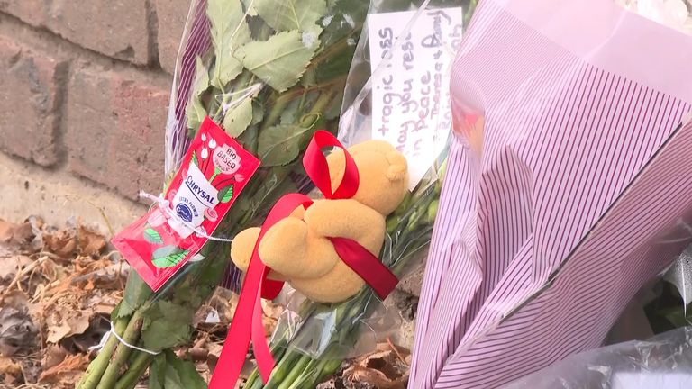 Flowers left at the scene