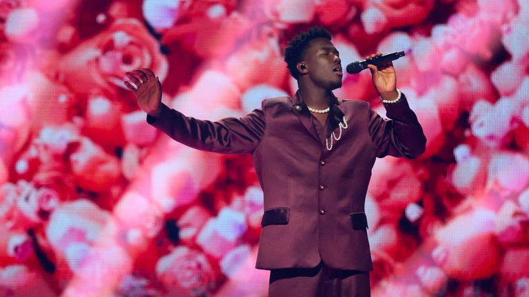 Claude singing C'est La Vie for The Netherlands. Pic: Reuters