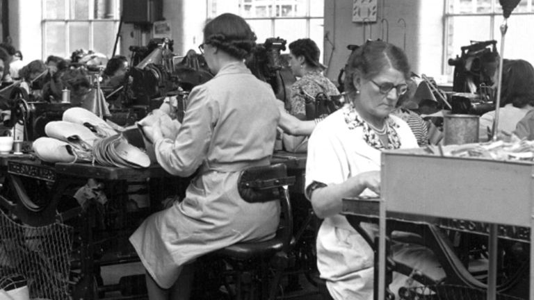 Seamstresses in former Leicester factory