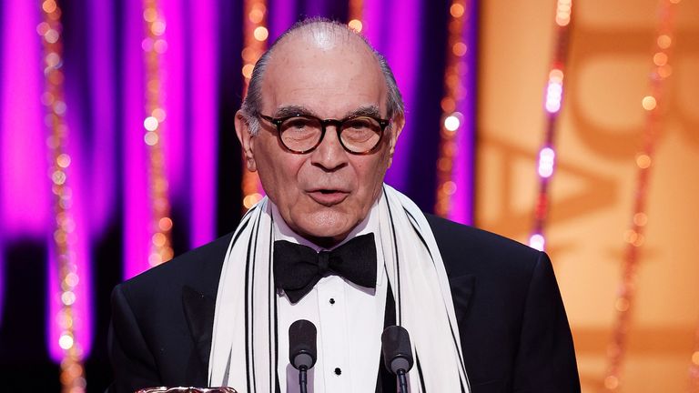 Sir David Suchet became Poirot - briefly - to hand out the best actress award. Pic: BAFTA
