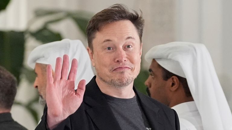 Elon Musk says he will remain Tesla CEO and plans to cut back on political  spending | US News | Sky News