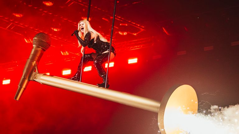 Erika Vikman performing Ich Komme for Finland. Pic: EBU