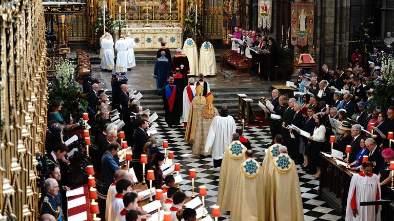 A general view of the Service of Thanksgiving at Westminster Abbey in London on the 80th anniversary of VE Day. Picture date: Thursday May 8, 2025. PA Photo. See PA story MEMORIAL VEDay. Photo credit should read: Aaron Chown/PA Wire