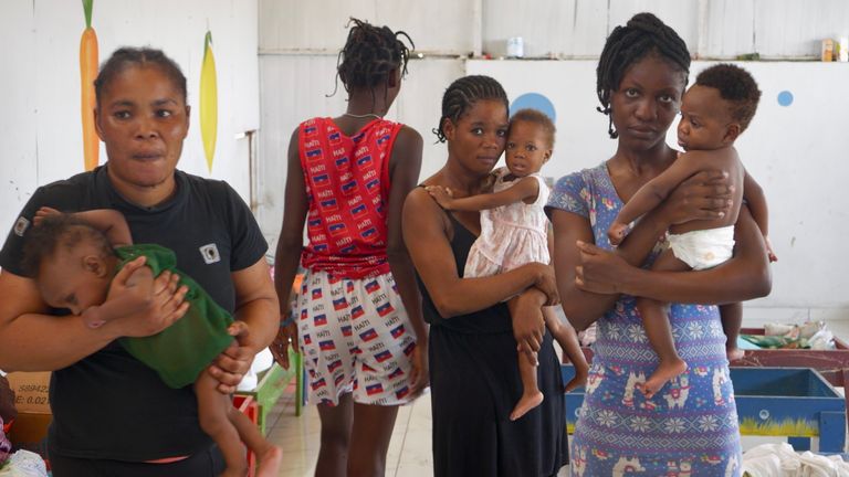 Mothers and children at the Fontaine Hospital in Haiti.