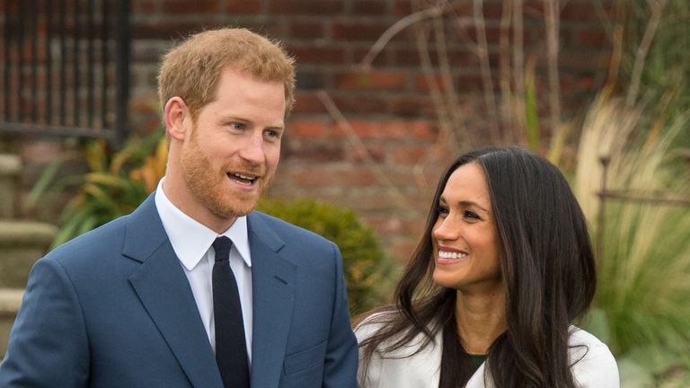 Prince Harry and Meghan. Pic: PA