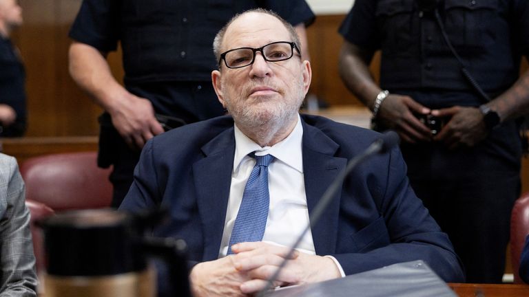 Disgraced movie producer Harvey Weinstein. Pic:Reuters
