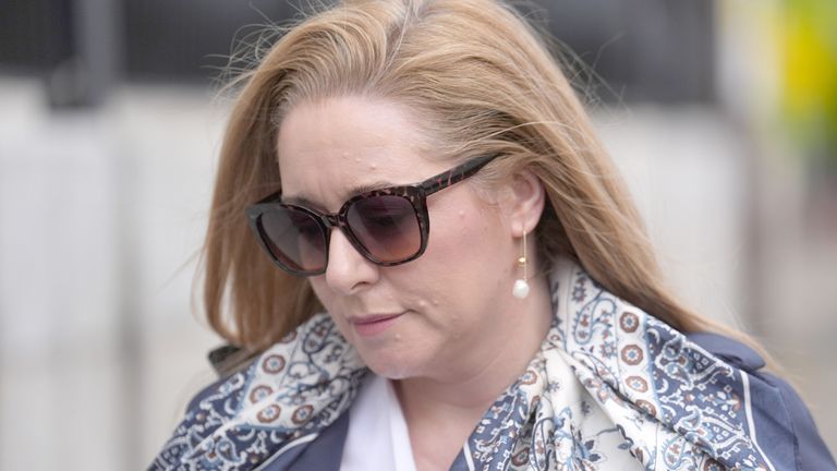 Journalist Jennifer O'Leary outside the High Court.
Pic: PA