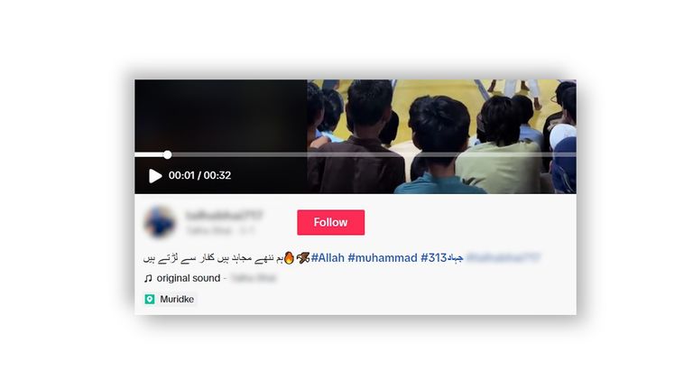 The caption of the video reads 'we are little soldiers, and we fight the non-believers'. It uses the hashtag '313'.