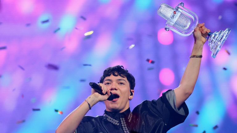 JJ is crowned the winner of Eurovision 2025. Pic: Reuters