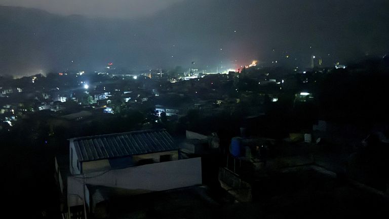 There were reports of power cuts in Muzaffarabad following explosions. Pic: Reuters