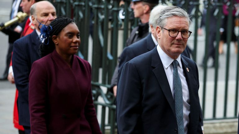 Britain's Prime Minister Keir Starmer arrives at Westminster Abbey to attend the Service of Thanksgiving as part of commemorations for the 80th anniversary of Victory in Europe (VE) Day in London, Britain, May 8, 2025. REUTERS/Phil Noble