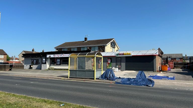 Inside the cordon in Kirkby, Merseyside