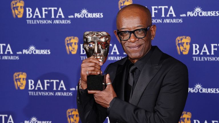 Lennie James in the press room after winning the Leading Actor Award for 'Mr Loverman' during the 2025 BAFTA Television Awards with P&O Cruises at Southbank Centre's Royal Festival Hall, London. Picture date: Sunday May 11, 2025.