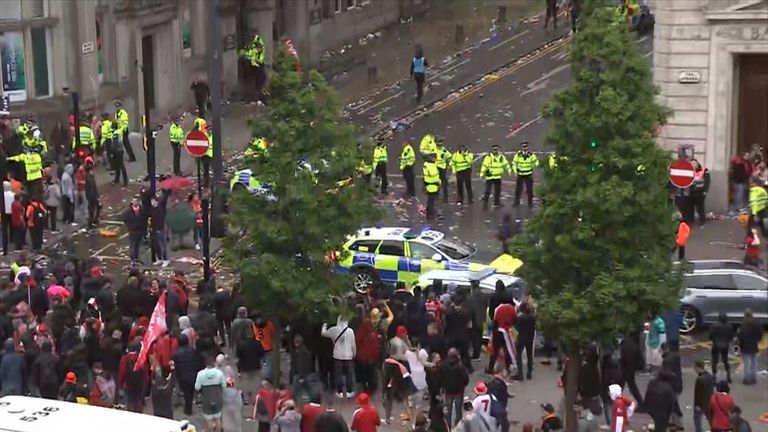 Police erected a cordon
