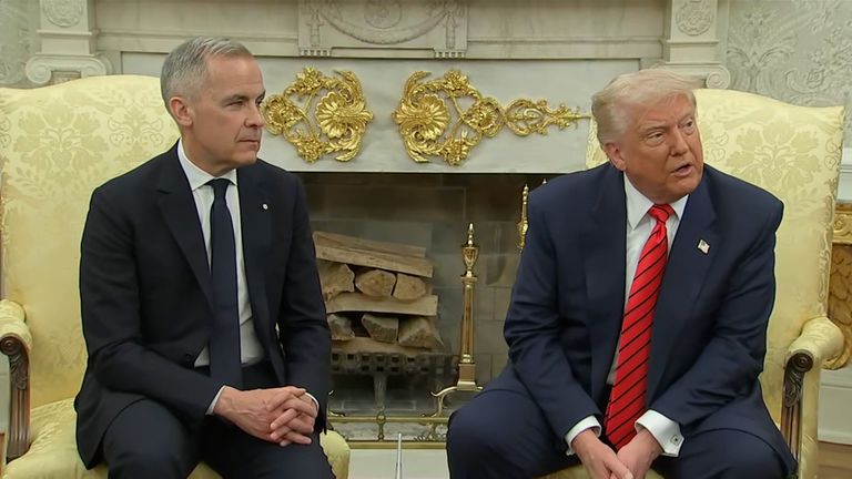 Canada's Prime Minister Mark Carney told President Trump "Canada is not for sale" after Trump referred to it as a "real estate opportunity" and suggested the border is an "artificially drawn line".