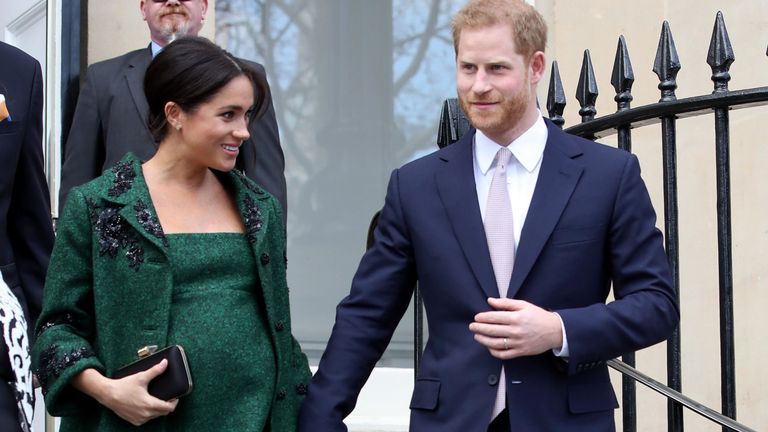 The Duke and Duchess of Sussex leave following a visit to Canada House in London for a Commonwealth Day youth event celebrating the diverse community of young Canadians living in London and around the UK.