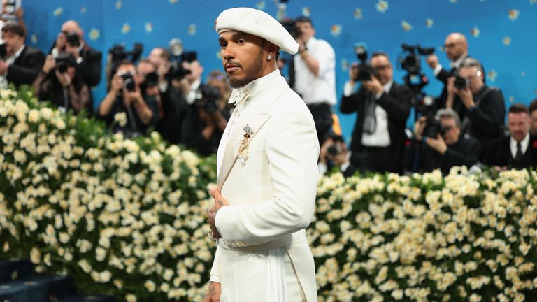 British Formula 1 driver and Met Gala co-chair Lewis Hamilton. Pic: Reuters