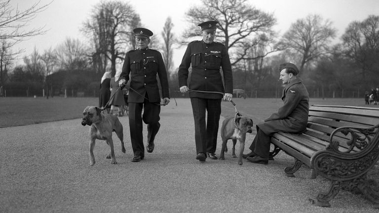 Park keepers patrol Regent's Park in 1949. Pic: AP