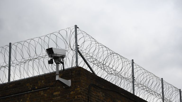 A prison wall. Pic: PA