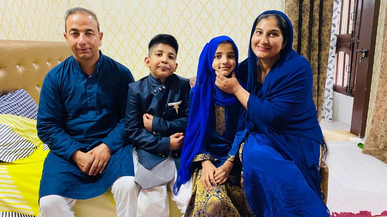 Rameez (left) and his family