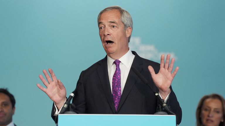 Reform UK leader Nigel Farage speaks during a press conference in Westminster, London. Picture date: Tuesday May 27, 2025.
