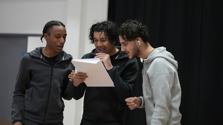 Pupils receiving their GCSE results. Pic: Jordan Pettitt/PA Wire