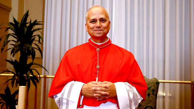 Cardinal Robert Francis Prevost poses after being elevated to the rank of cardinal at the Vatican, September 30, 2023. REUTERS/Yara Nardi