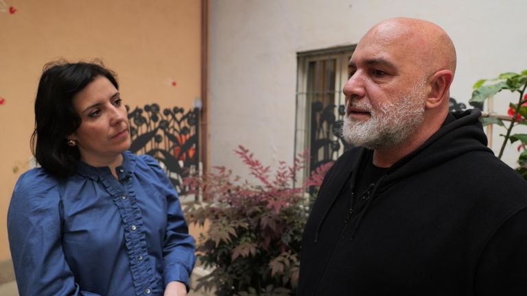 Siobhan Robbins with Rome street artist Mauro Pallotta