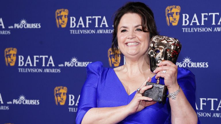 Ruth Jones in the press room after winning the Female Performance in a Comedy Programme Award for 'Gavin & Stacey: The Finale' during the 2025 BAFTA Television Awards with P&O Cruises at Southbank Centre's Royal Festival Hall, London. Picture date: Sunday May 11, 2025.