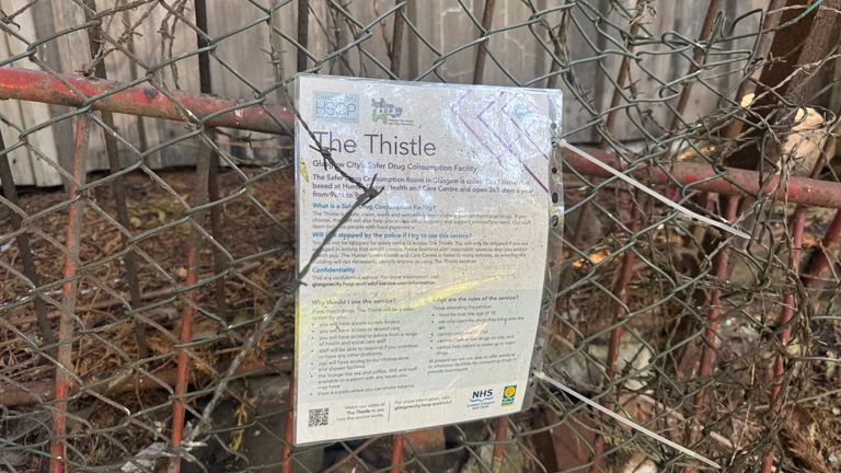 An advert for The Thistle in a drug den