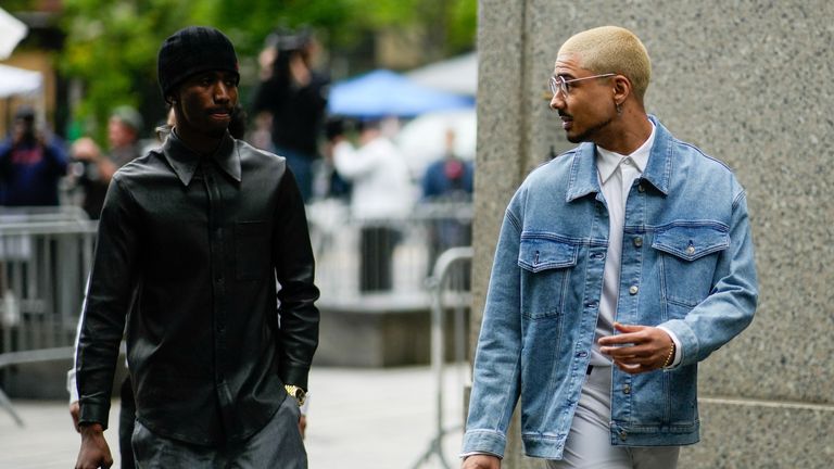 King Combs and Quincy Brown, sons of Sean "Diddy" Combs, arrive at court for Sean "Diddy" Combs sex trafficking and racketeering conspiracy trial at U.S. court in Manhattan, in New York City, U.S., May 29, 2025. REUTERS/Eduardo Munoz
