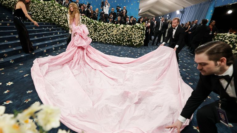 Colombian singer Shakira at the Met Gala. Pic: Reuters