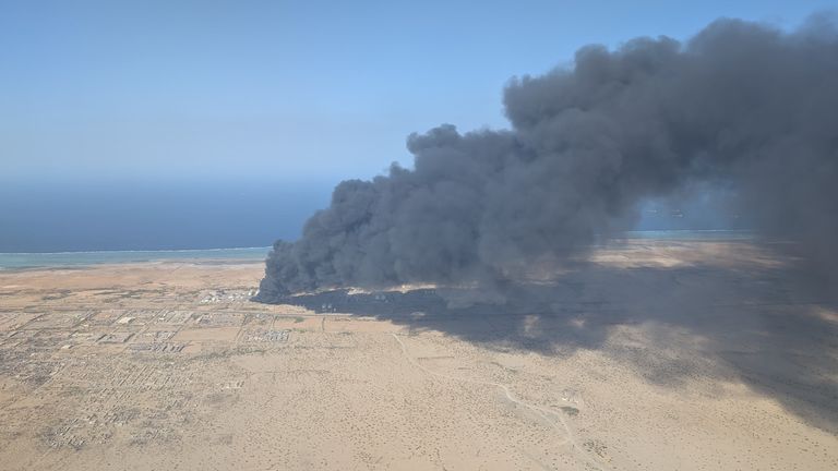 Dark clouds of smoke have been rising over Sudan's wartime capital Port Sudan for two consecutive days.

