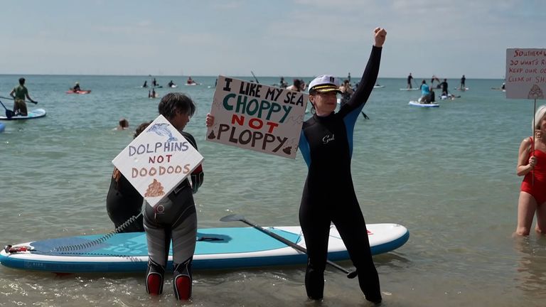 sewage surfers water pollution protest brighton