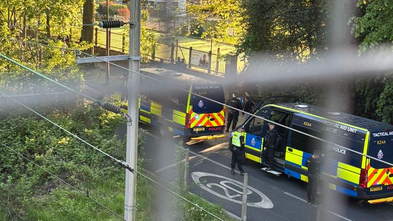 One suspect was arrested in Cheadle Hulme, Greater Manchester. Pic: Sarah Cash