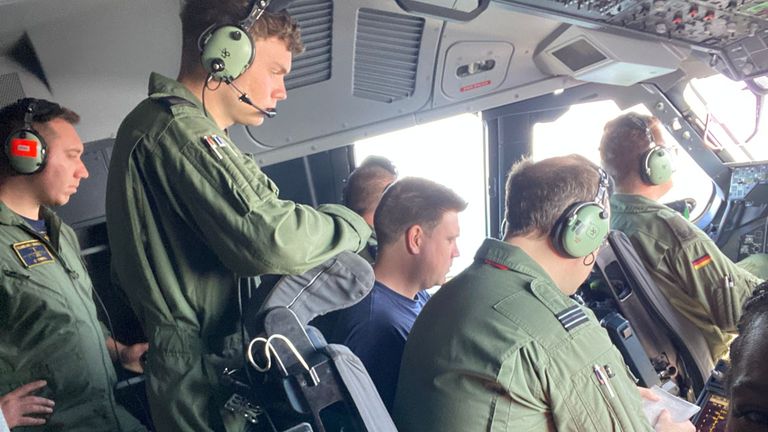 Flying so close requires intense concentration from the crew